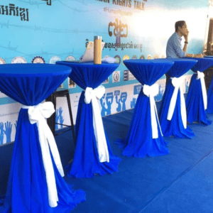 Cocktial Table With Blue Cover